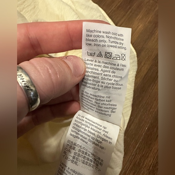 Madewell ruffle-strap empire dress in pearl ivory size 00 style# L8762 - Picture 4 of 8